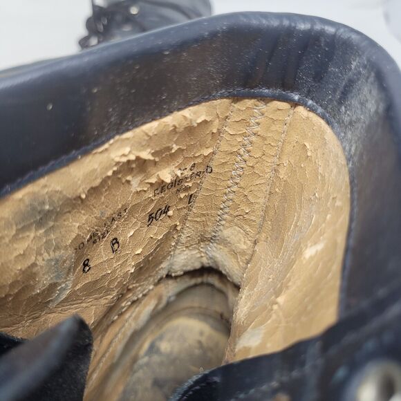 Vintage Justin Boots Womens 8B Blue Leather Kiddle Ankle Lace Up Western Ranch - Picture 10 of 10